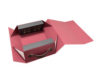 Caja de Regalo de Whisky Plegable Rectangular Reutilizable con Doble Asa Negra, Caja de Papel para Regalo, Logotipo Personalizado, Almacenamiento que Ahorra Espacio, Embalaje de Lujo
