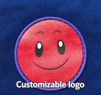 Ensemble de sacs à dos tendance 2 pièces bleu et violet pour étudiants avec logo souriant mignon, sac d'école à la mode avec pochette à lunch assortie