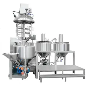 500L Double cylinder lifting high shear rotor stator mayonnaise industrial mixing vacuum homogenizing emulsifier