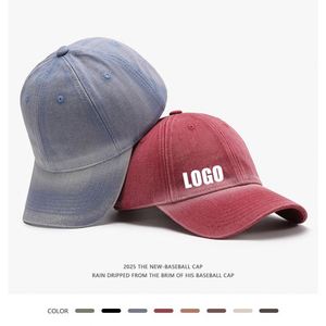 หมวกเบสบอลวินเทจคุณภาพสูง ผ้าฝ้าย 100% ซักแล้ว สีสันตัดกัน สำหรับกิจกรรมกลางแจ้ง หมวกทรงดั๊กบิลแบบย้อมสีสไตล์วินเทจสำหรับผู้ชาย - Product Image 1