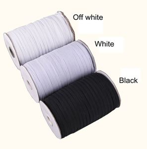 Factory Stock Multi-Size Black White Narrow Flat Stretch Elastic Webbing <b>Strap</b> Woven Braided 100% Polyester Sewing Use Shengwei - Product Image 2