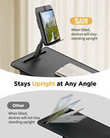 Bureau de recouvrement en cuir de qualité supérieure SAIJI: table pour ordinateur portable pliable réglable XXL avec support