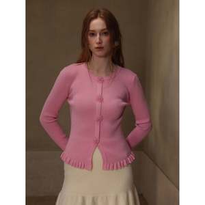 Pull rose bébé à manches évasées XS, tricot pour femme - Product Image 3