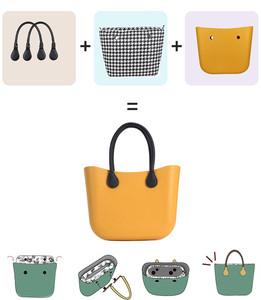Bolso de mano grande estilo clásico para mujer, bolsa de mano de EVA, resistente al agua, con <span class=keywords><strong>asas</strong></span> y bolsa interior, color amarillo, nuevo diseño - Product Image 6