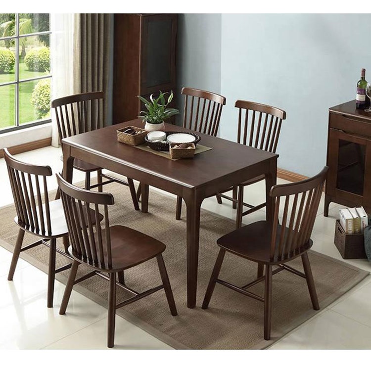 Набор мебели для столовой из массива дерева обеденный стол со стульями