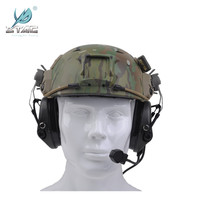 Headset Z-TAC Taktis Peredam Kebisingan dengan Indikator Baterai LED, Tahan Air IPX-5 untuk Rel Helm FAST, Earmuff Headphone