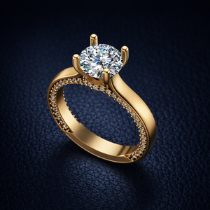 Bague en diamant cultivé en laboratoire sur mesure, or 14 carats, taille émeraude, fantaisie, luxe, pour femme, RIZTA JEWELS, diamant rempli, couleur D/E - Product Image 4