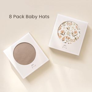 Konssy Lot de 8 bonnets pour bébés nouveau-nés, en jacquard, en spandex/coton, doux, pour filles et garçons de 0 à 6 mois - Product Image 4