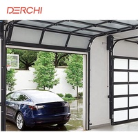 Porte de garage sans cadre en aluminium DERCHI avec fenêtre en plexiglas, isolation thermique, 10 x 10, prix compétitifs