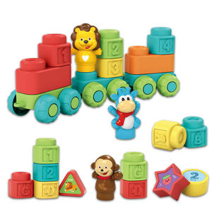 Venta al por mayor 36PCS DIY Animal Juguetes de bloques de construcción de gran tamaño Tren de montaje de plástico Juguete de ladrillos de construcción grande - Product Image 1