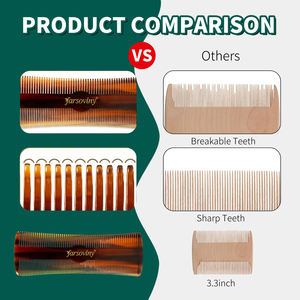 Acetato di cellulosa per denti fini barba e baffi tasca CombTravel dimensioni per la cura dei peli facciali e la cura della barba - Product Image 4