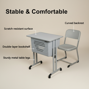 Conjunto de Escritorio y Silla Ergonómicos para Estudio con Altura y <span class=keywords><strong>Distancia</strong></span> Ajustables para un Aprendizaje Concentrado - Product Image 3