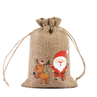 Sacs cadeaux en toile de jute naturelle avec cordon de serrage 7*9cm, recyclables et réutilisables, couleur et logo personnalisables