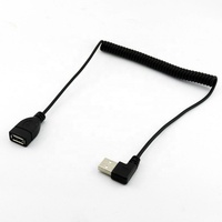 90-Grad-Winkel USB-A-Stecker auf USB-A-Buchse Spiralkabel
