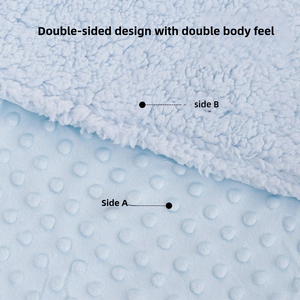 Coperta <span class=keywords><strong>per</strong></span> Neonati in Pile Minky Dot e Sherpa a Doppio Lato, Ultra Morbida, Calmante e Riscaldante - Product Image 5