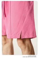 Vêtements pour hommes |   Shorts de plage imperméables en satin de coton polyester style américain tendance été 2025