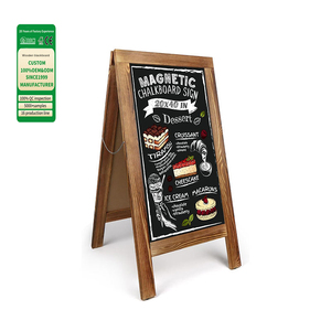 Gỗ một khung mạnh mẽ bảng đen Giá vẽ tùy chỉnh bảng bánh sandwich dấu hiệu xóa được nhà hàng Bảng menu - Product Image 1