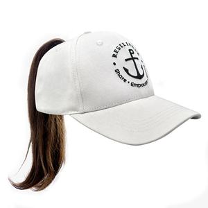 Summer Women's Sport Ponytail Hat Custom Embroidered Outdoor Adjustable Cotton Twill Casual with a Hole Back - Product Image 1