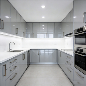 Mobile da <span class=keywords><strong>Cucina</strong></span> Modulare Personalizzato in Truciolato, Armadietto da Parete Moderno Laccato Lucido, Arredamento per la Casa - Product Image 3