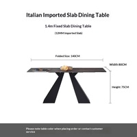 Table à manger extensible en ardoise de style italien minimaliste avec chaises, design rectangulaire moderne pour la maison et l'hôtel