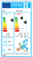 Climatiseur split inverter Chiq 24000 BTU 3P, refroidissement/chauffage, R32, A+++, économie d'énergie, 220V 50Hz, grande pièce, sans conduit