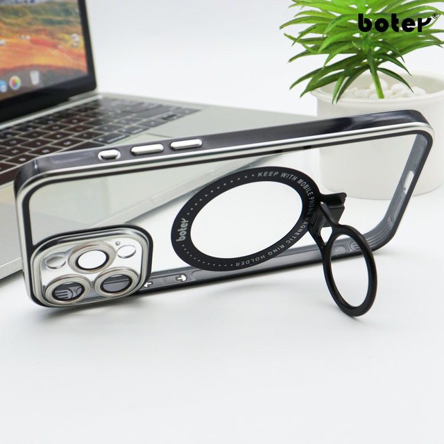 TPU PC Clear Phone Case with Magnetic Ring Stand Wireless Charging Shockproof Cover for iPhone 14-17 OEM ODM Manufacturer China