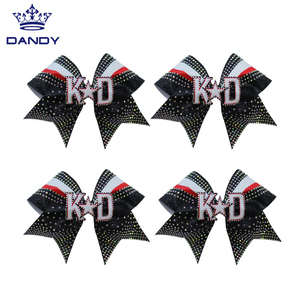 Bán Buôn Giá Tùy Chỉnh Cổ Vũ Cung Biểu Tượng Tùy Chỉnh Cạnh Tranh Tóc Bow Với Rhinestone Cho Cô Gái - Product Image 1
