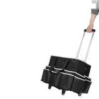 Grand panier de nettoyage avec chariot amovible et bandoulière, sac de rangement pour produits de nettoyage avec poignées et plaques de support