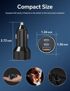 Compacto 72W GaN PD Cargador de coche rápido Pantalla LED 30W PD2.0 QC2.0 Puerto tipo C UE JP Socket Estándares 65W Paquete de caja de potencia de salida - Product Image 5