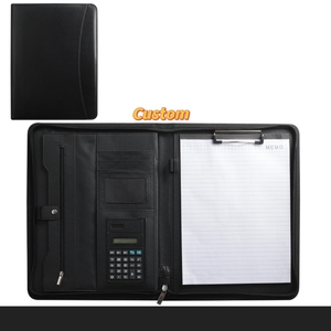 Zippered Closure Detachable 4 Ring Binder Custom <b>Leather</b> Portfolio <b>Folder</b> for <b>Documents</b> Organizer Binder - Product Image 5