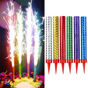 DDP expédition 20cm 25cm 30cm longue durée de combustion <span class=keywords><strong>fontaine</strong></span> de glace multicolore or gâteau d'anniversaire bougies étincelles - Product Image 2