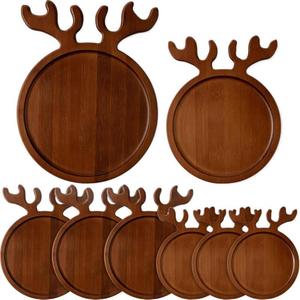 Customized fruit cutting board, creative Christmas reindeer <b>tray</b>, wooden dessert plate, dried fruit plate, afternoon tea plate - Product Image 2