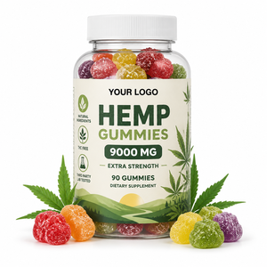 Gommose all'Olio di Canapa OEM Senza Glutine 100% Naturali Biologiche Ricche di Vitamina E, <span class=keywords><strong>Omega</strong></span> <span class=keywords><strong>B</strong></span>, 3, 6, 9 Extra Forte per Rilassamento, Ripristino e Rigenerazione 9000Mg - Product Image 1