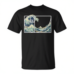 T-shirt La Grande Vague de Fibonacci de Kanagawa - Product Image 2
