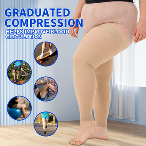 <span class=keywords><strong>Calze</strong></span> a Compressione Traspiranti al Ginocchio Classe 2 in Silicone Antiscivolo 23-32 mmHg in Nylon per Vene Varicose - Product Image 2