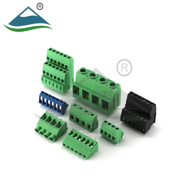 Bloque de terminales de placa pcb, todos los tipos de distribución, conector eléctrico, bloques de terminales sin tornillo