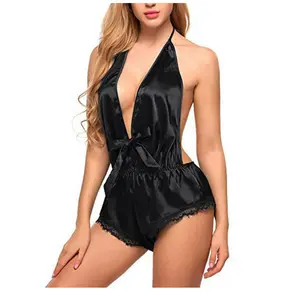 Europa En De Verenigde Staten Nieuwe Ontwerp Kant Plus Size Dames Backless Sexy Diepe V Jumpsuit