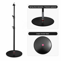 Support de lumière monopode à base ronde de 2,1 m, trépied en aluminium réglable en hauteur de 83 pouces, support de microphone au sol, capacité de charge de 20 kg