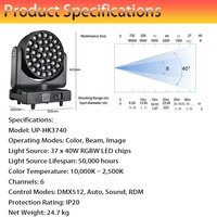 Projecteur de scène LED RVB 1560W activé par le son pour fêtes à domicile, DJ, décoration disco, portable