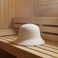 Chapeau de sauna en feutre de laine mérinos de luxe, fait main, écologique, résistant à la chaleur et naturel, pour spa, sauna et soins capillaires