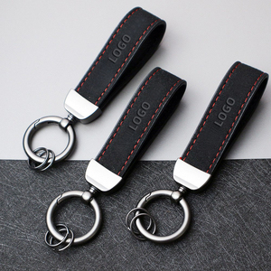 Metal Keychain Custom <strong>Leather</strong> <strong>Keyring</strong> Car <strong>Keyring</strong> Embossed Logo Gift Key Holder Minimalist Style Durable <strong>Leather</strong> Metal Design - Product Image 4