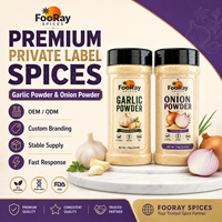 Collection d'assaisonnements sous marque blanche : Poudre d'ail et Poudre d'oignon, lot de bouteilles de 110g, fournisseur OEM ODM pour marques de produits d'épicerie en détail