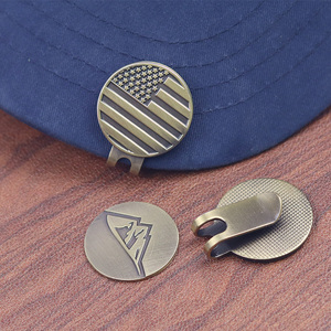 Clip para Gorra de Golf de Latón Plateado de Alta Calidad 2026 y Marcadores de Pelota con Iconos de la Bandera de EE. UU. - Product Image 2