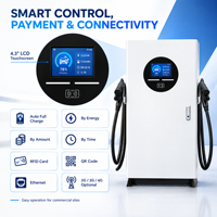 Borne de Recharge Rapide DC 120kW CCS2 pour Véhicules Électriques, Station de Recharge OCPP 1.6J Double Connecteur, Paiement RFID, IP54, Modèle Commercial sur Pied pour BMW Audi BYD