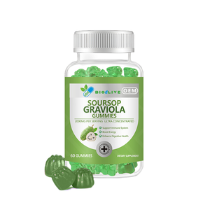 売れ筋オーガニックサワーソップ（グアビオラ）グミ、フルーツ葉エキス、ビタミンC、亜鉛配合、OEMプライベートラベル、栄養補助食品 - Product Image 1