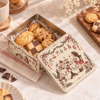 Boîtes métalliques personnalisées avec logo imprimé pour biscuits, chocolats, emballages de pâtisserie, cadeaux, bonbons, fabrication OEM ODM