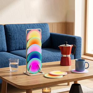 Sous-verre en acrylique style anime, couleurs personnalisables, isolation thermique, tendance, pour bureau et maison, produit promotionnel - Product Image 3