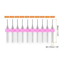 Jeu de forets pour PCB, tige ronde de 1/8 po, 1 mm, en carbure de tungstène non revêtu, micro-forets hélicoïdaux pour applications sur plastique, bois et matériaux mous
