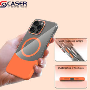 Buona qualità trasparente forte magnetico guscio del telefono rigido superiore e <span class=keywords><strong>inferiore</strong></span> Splicing colore corrispondente custodia del telefono per Iphone 16 15 14 - Product Image 2