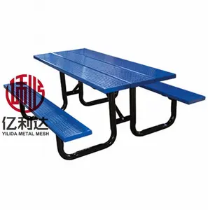 Factory direct park table and chair board perforated metal mesh